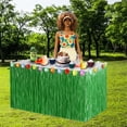thumbnail image 6 of Vjnyvs Grass Table Skirts Hawaiian Table Decorations Party Grass Table Cloths Tropical Table Cover for Summer Beach Garden, 6 of 7