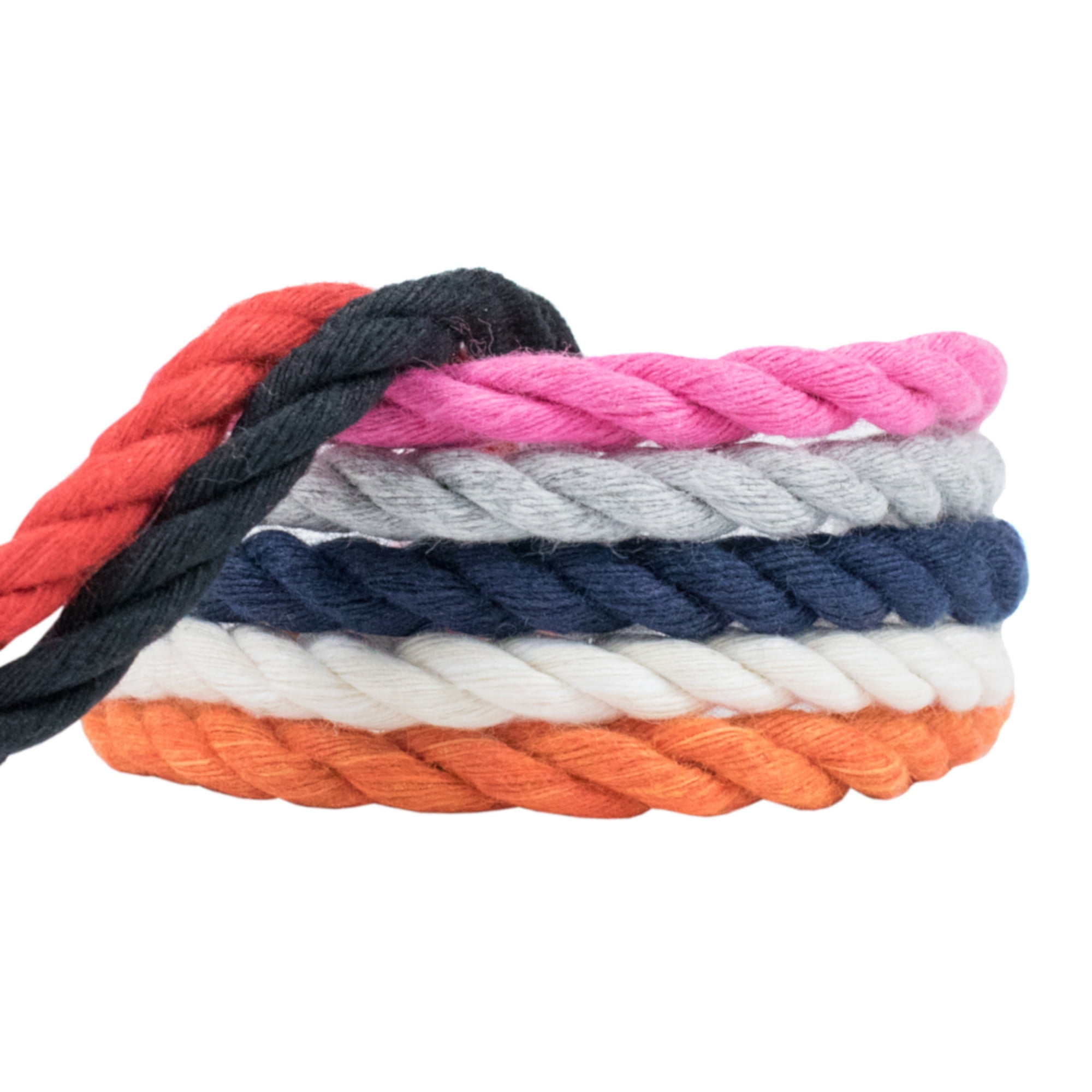 WCP Cotton Rope Soft Triple Strand 1/4 Inch Natural Artisan Cord in Various Colors and Sizes