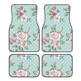 thumbnail image 1 of Fotbe Vintage Floral Juego de 4 Tapetes para Auto con Estampado – Alfombrillas de Goma Reforzada, Diseño Antideslizante, Protección para Todo el Año – Vehículos, Autos, Camionetas y SUVs, 1 of 7