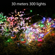 thumbnail image 2 of Cadena de luces solares Laklulu para exteriores, luces solares centelleantes de alambre de cobre para jardín, árbol, patio, fiesta, decoración navideña, 2 of 5