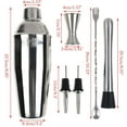 thumbnail image 2 of Ensemble de Shaker à Cocktail, Ensemble Professionnel de 6 Pcs en Acier Inoxydable pour Bar à Cocktail Incluant Shaker à Cocktail de 750 ml, Piston, Cuillère de Mélange, Double Jigger Mind Mesure, Vitesse, 2 of 6