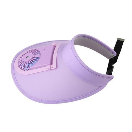 

yongmandr Summer Sun Visor Hat with Mini Fan Rechargeable Big Eaves Outdoor Cool Hat Battery Powered Portable Personal Cooling Fan That Blows Cold Air (Purple)