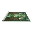 thumbnail image 2 of Ahgly Company Machine Washable Indoor Rectangle Animal Turquoise Blue Traditional Area Rugs, 5' x 8', 2 of 4