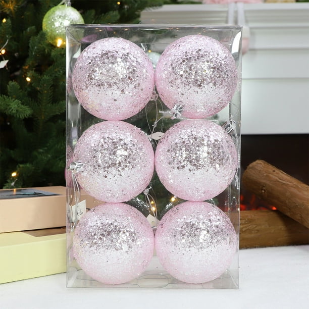 Juego de 6 bolas de Navidad, rosa
