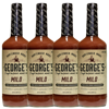 George’s Beverage Company 4 Pack Mild Bloody Mary Mix - 1L Bottle - Gluten Free, All Natural Mixer
