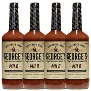 George’s Beverage Company 4 Pack Mild Bloody Mary Mix - 1L Bottle - Gluten Free, All Natural Mixer