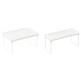 thumbnail image 1 of (2-Pack) Rinsvye Expandable Stacking Cabinet Shelf Water Bottle Storage Rack S/M/L Sizes Folding Sink Divider Stackable Counter Rack Organizer Cupboard Plate Dish Counter and Pantry Organizer Kitche, 1 of 6