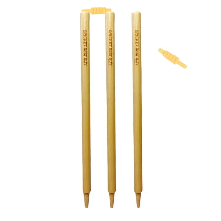 Cricket Best Buy Pro Plus High Visibility Wood Cricket Stumps with Bails Set, Black