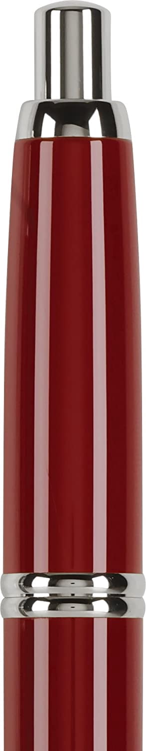 PILOT Vanishing Point Collection Refillable & Retractable Fountain Pen, Red Barrel with Rhodium Accents, Blue Ink, Medium Nib (60244)