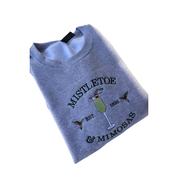 Embroidered “Mistletoe Mimosas” Holidays Christmas Hoodies or Crewnecks Unisex · Classic Fit · Long Sleeve · Adult