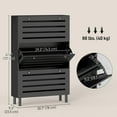 thumbnail image 3 of HOMCOM Shoe Storage Cabinet with Adjustable Shelves, Black, 3 of 10