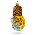 thumbnail image 3 of Lion on Gray Rock Glass Christmas Ornament, 3 of 5