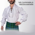 thumbnail image 3 of Claymore Highlander Mens White Ghillie Shirt, Mens Jacobite Ghillie Shirt for Kilts, Renaissance Shirt for Men - Medium, 3 of 4