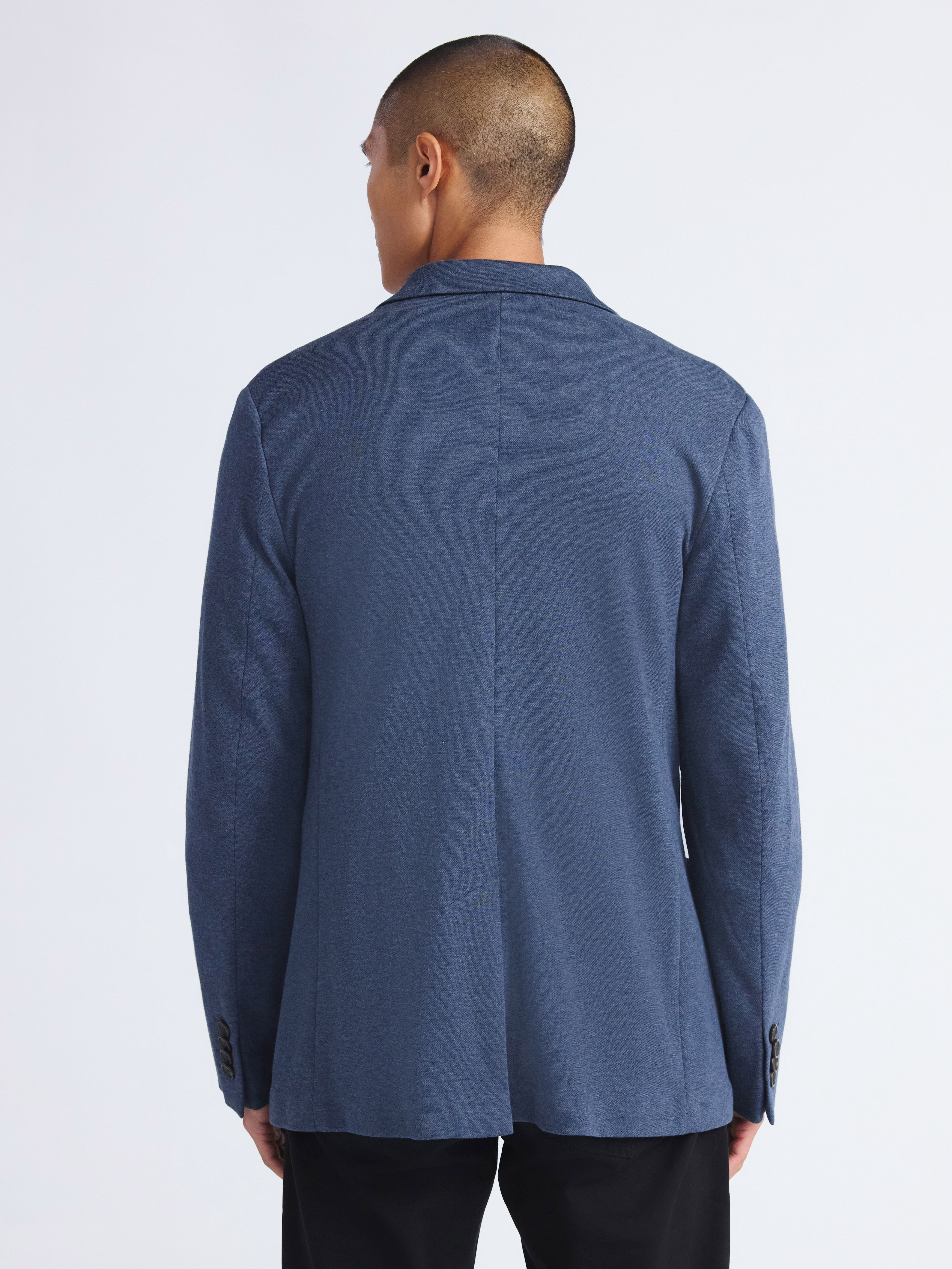Free Assembly Men's Casual Single Breasted Knit Blazer with Patch Pockets, Sizes S-3X