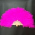 thumbnail image 4 of 10Colors Wedding Party Accessories Crafts Gifts Feather Fans Handmade Dance Fan White Hand Fan Ladies Folding Fan PURPLE, 4 of 8
