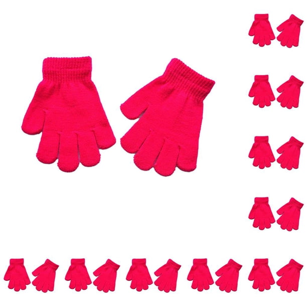 Qarigey 1 par de guantes para niños, guantes para niños, accesorio de ropa para ropa de invierno, rosa roja Rosa roja 10Conjunto