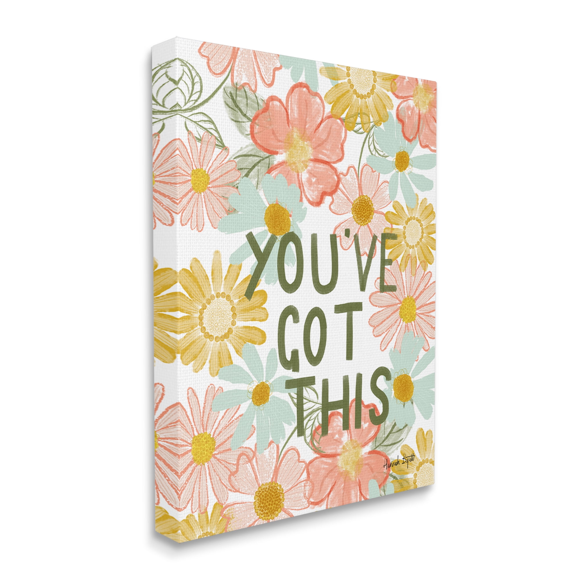Stupell Industries You've Got This Floral Botanical & Floral Painting Gallery Wrapped Canvas Print Wall Art, 16 x 20
