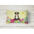 thumbnail image 2 of Carolines Treasures BB6038PW1216 Easter Eggs Entlebucher Canvas Fabric Decorative Pillow, 12H x16W, multicolor, 2 of 3