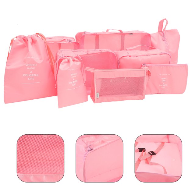 TABLETREANDS 1Jgo Organizadores De Equipaje Rosa Para Viajar Con Reutilizables Y Resistentes