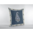 thumbnail image 3 of 20â€ Orange Navy Paisley Suede Decorative Throw Pillow, 3 of 5