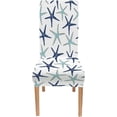 thumbnail image 3 of Elastic Chair Cover Set of 4 Chair Covers for Dining Chairs Coastal Nautical Blue and White Background Parson Chair Covers Slipcover Chairs Covers for Kitchen Living Room Restaurant Beach, 3 of 5