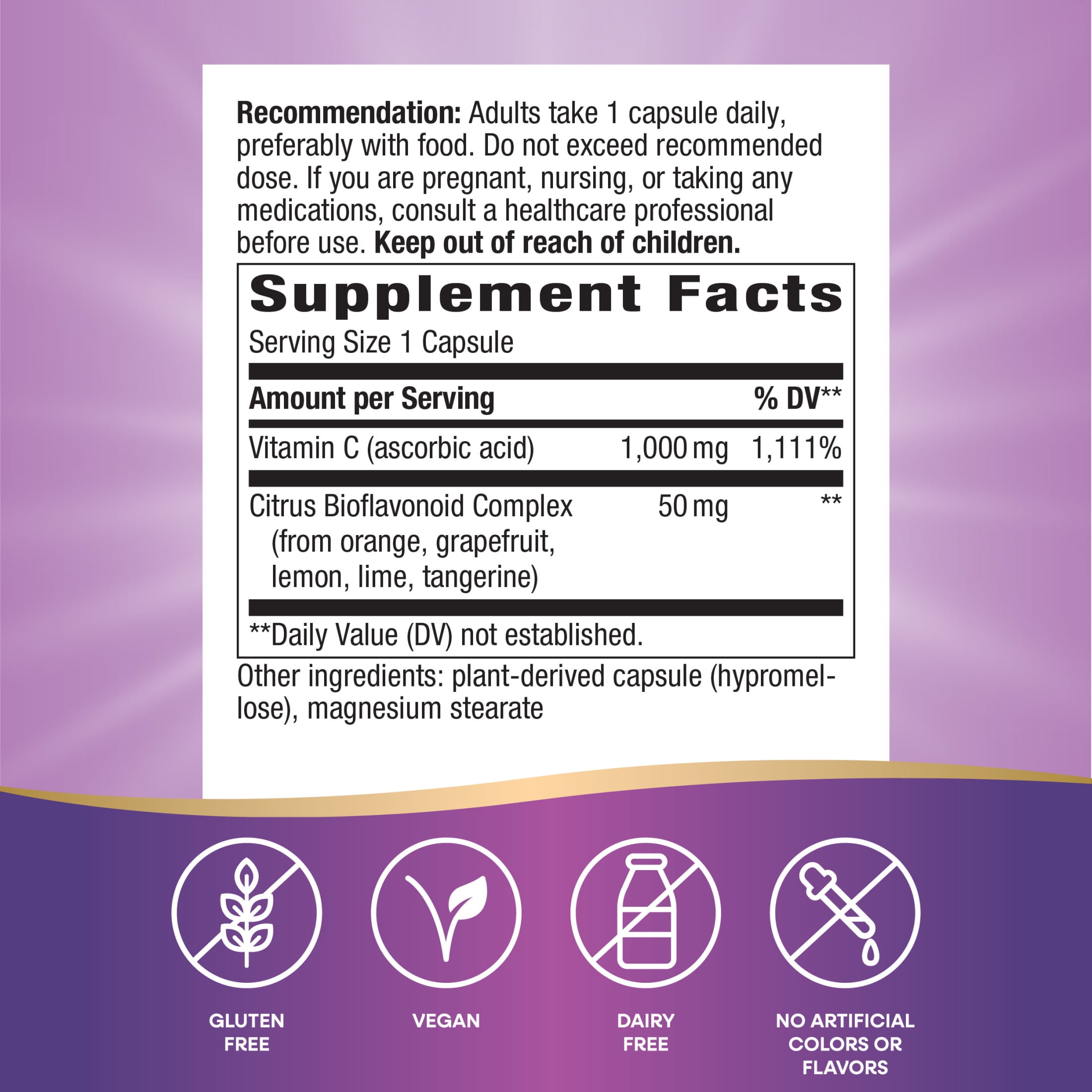 Nature’s Way Extra Strength‡ Vitamin C with Bioflavonoids Capsules, Supports Immune Health*, 250ct