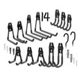 thumbnail image 2 of Ganchos de cochera, 14 paquetes de ganchos utilitarios de montaje en pared de material acero ganchos de almacenamiento de cochera doble perchas con Negro BLESIY ganchos de garaje, 2 of 8