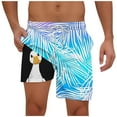 thumbnail image 2 of Runfenguu Carpenter Shorts For Men, Mens Shorts With Zipper Pockets Men Casual Fashion Print Shorts With Pockets Elastic Waist Beach Pants Bloomer Shorts, 2 of 5