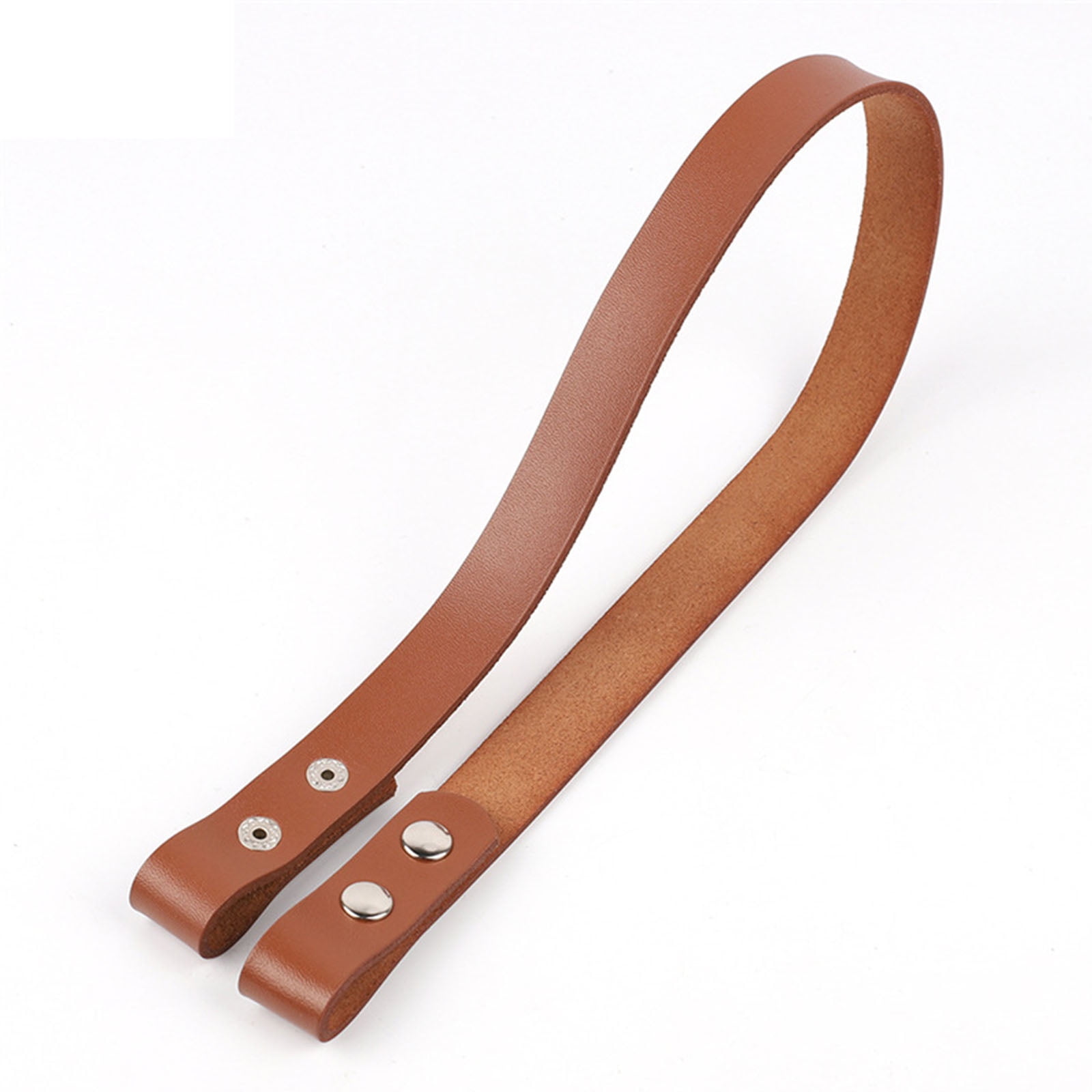 PU Leather Purse Handle Replacement Strap with Button for Handbag
