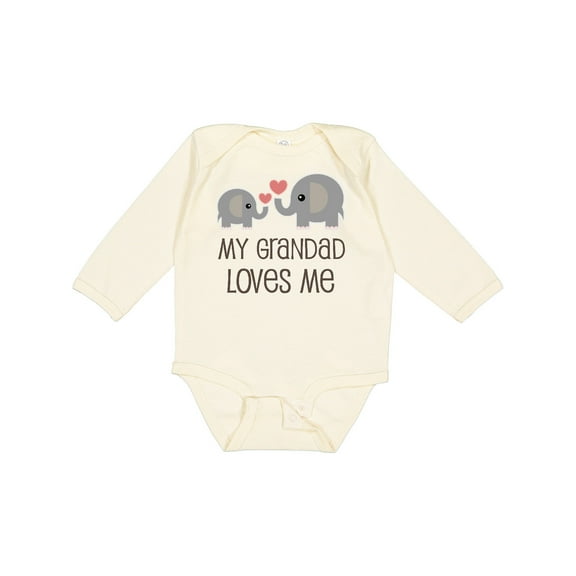 Inktastic My Grandad Loves Me Boys or Girls Long Sleeve Baby Bodysuit