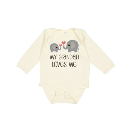 

Inktastic My Grandad Loves Me Gift Baby Boy or Baby Girl Long Sleeve Bodysuit