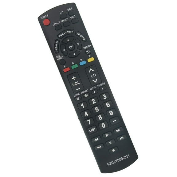 New Replaced Remote N2QAYB000321 compatible with Panasonic TV TC-42PX14N TC-50PS14 TC-50PX14 TC-50PX14N TC-54PS14 TC-58PS14 TC-65PS14 TC-L26X1 TC-L32C12 TC-L32C12K TC-L32C12N TC-L32G1 TC-L32LX1N