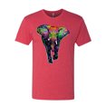 thumbnail image 2 of Wild Bobby, Colorful Rainbow Floral Elephant Animal Lover Mens Premium Tri Blend T-Shirt, Vintage Red, X-Large, 2 of 3