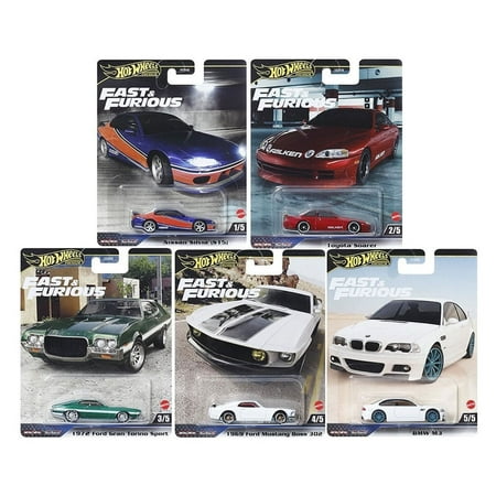 2024 Hot Wheels Premium Fast & Furious Die-Cast Wave F (Set of 5) 1:64 Scale Vehicles HNW46-956F