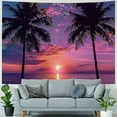 thumbnail image 4 of Creowell  Ocean Sunset Tapestry Tropical Beach Palm Tree Dusk Sky Hawaii Seaside Nature Seascape Home Decor Tapestries Wall Blanket For Bedroom Living Room Dorm 40x30inch, 4 of 6