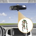 thumbnail image 3 of 1 Pcs Cotton Linen Fabric Flower Car Rear View Mirror Pendant Accessories Car Hanging Ornament Red, 3 of 6