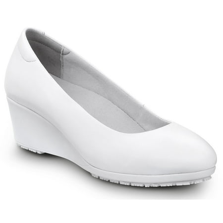 

SR Max Orlando Women s White Dress High Wedge Style Soft Toe Slip Resistant Work Shoe (6.5 M)