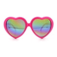 thumbnail image 5 of Womens Lolita Rainbow Mirror Lens Thick Plastic Heart Shape Sunglasses Fuchsia, 5 of 8