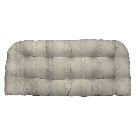 RSH Décor Indoor Outdoor Single Tufted Wicker Loveseat Cushion, Standard, Antelope Beech Wood Beige