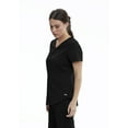 thumbnail image 3 of Grey's Anatomy Womens GRST013 Zoe Princess Seam Scrub Top-Black-XS, 3 of 4
