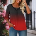 thumbnail image 7 of YFNNUP Womens Plus Size 3/4 Length Sleeve Tunic Tops V Neck Pleated Shirts Dressy Casual Tie Dye Print Blouses, 7 of 7