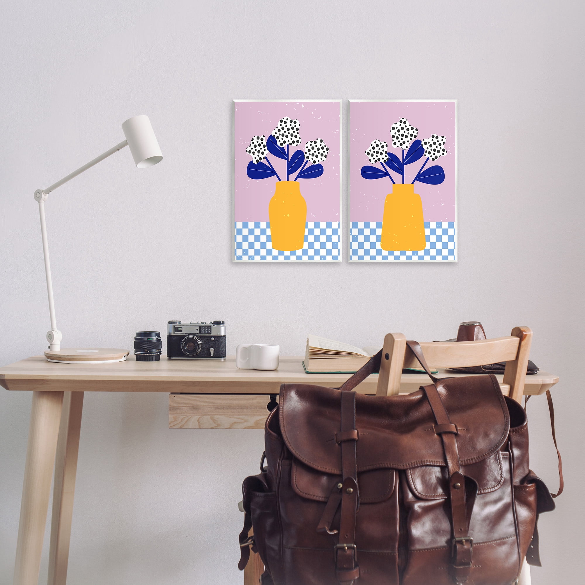 Stupell Industries Patterned Flowers in Vases Botanical & Floral Painting Unframed Art Print Wall Art, 10 x 15, Set of 2