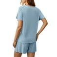 thumbnail image 6 of UVN Summer Pajama Sets For Women Short Sleeve Sleepwear Set Ladies Casual 2 Piece Outfits Lounge Sets, 6 of 11