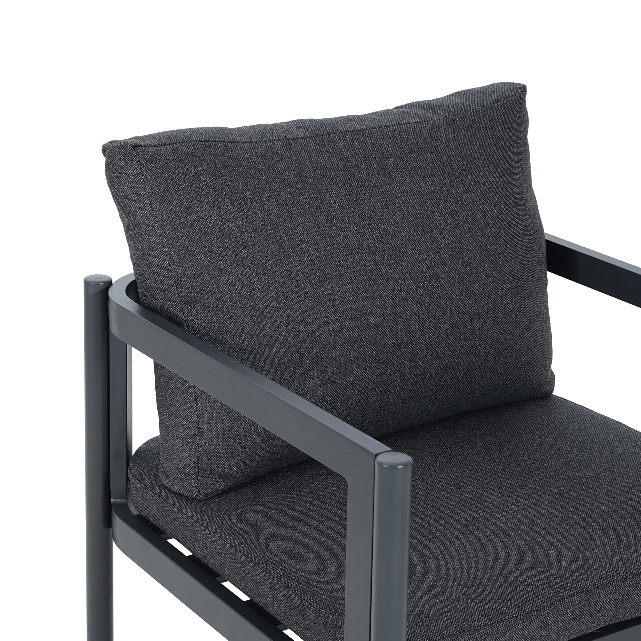 Christopher Knight Home 7-Piece Outdoor Dining Set with Table and Aluminum Chairs, Teak+Gray