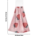 thumbnail image 3 of SKYSONIC Summer Strawberries Pattern Hanging Tie Towels 2 Pieces, Absorbent Hand Towels Tea Bar Dish Dry Towels for Kitchen Bathroom Home Decor,14" x18.2", 3 of 7