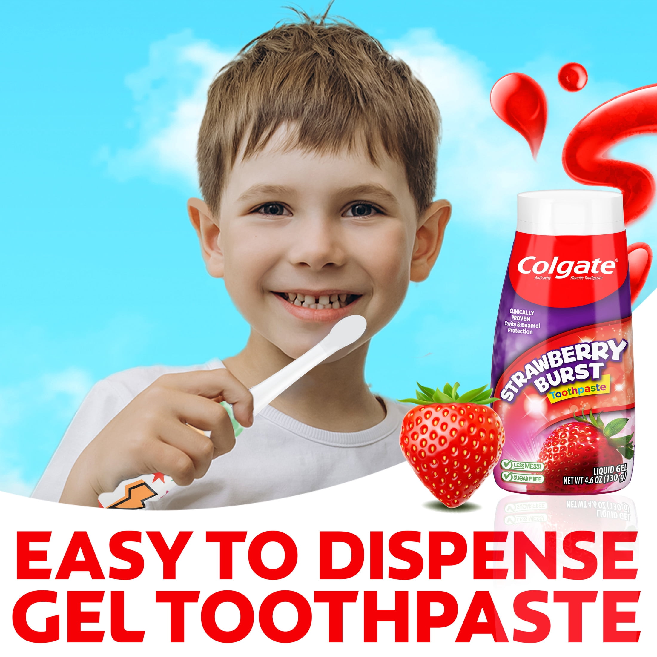 (2 pack) Colgate Kids Fluoride Toothpaste, Strawberry Burst, 4.6 oz