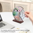 thumbnail image 3 of FLOPESN Permanent Calendar DIY Diamond Art Painting Kits Ornaments, Creative Design Diamond Art Wooden Home Decor, Rotatable Desktop Calendar-Parrot-2, 3 of 8