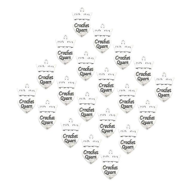 20pcs Diy Handmade Craft Vintage Alloy Jewelry Accessory Heart Crown Pendant---Product code 36385