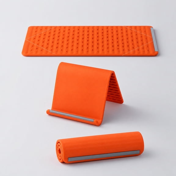 Lypsnake Foldable Silicone Aluminum Holder,Portable Flexible Silicone Phone Stand with Anti-Slip Pad- Folded into Any Shape,Universal Adjustable Desktop Mount for Home Office Travel Treadmill