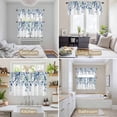 thumbnail image 6 of Blue Teal Eucalyptus Leaves Kitchen Curtains Sets for Windows 36 Inch Length, Watercolor Weeping Botanical Rod Pocket Window Treatments Tier Curtains and Valances Set for Bedroom/Bathroom, 6 of 8